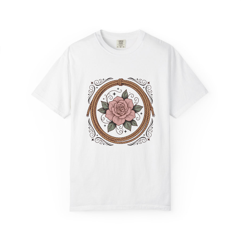 Bloom Rope T-Shirt Cowgirl Garden Gift Women Indie T-Shirt Braided Rope T-Shirt Rodeo Fan Handmade T-Shirt Floral Graphic Classic Twinkles T-Shirt