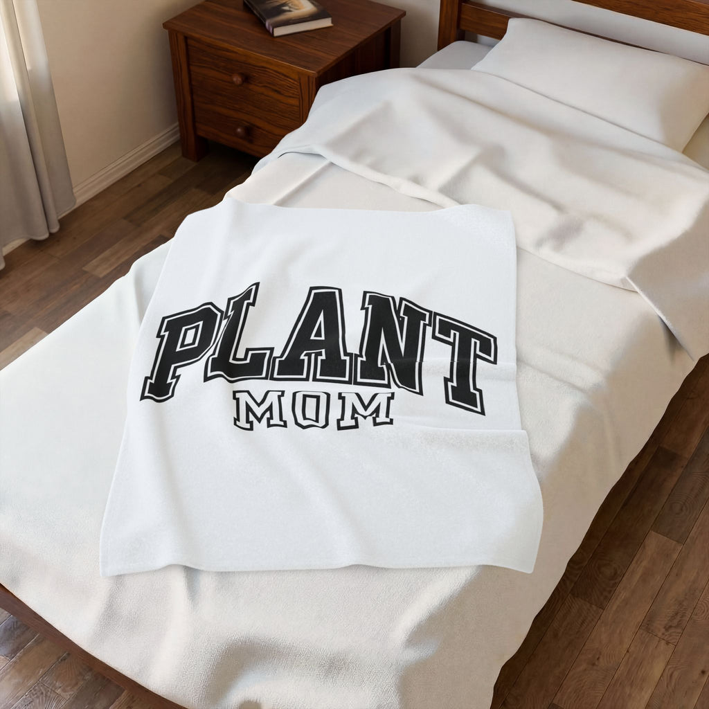 College Font Text Blanket Mom Gardening Gift Women Bold Blanket Typography Blanket Motherhood Fan Typography Blanket Gardener Graphic Vintage
