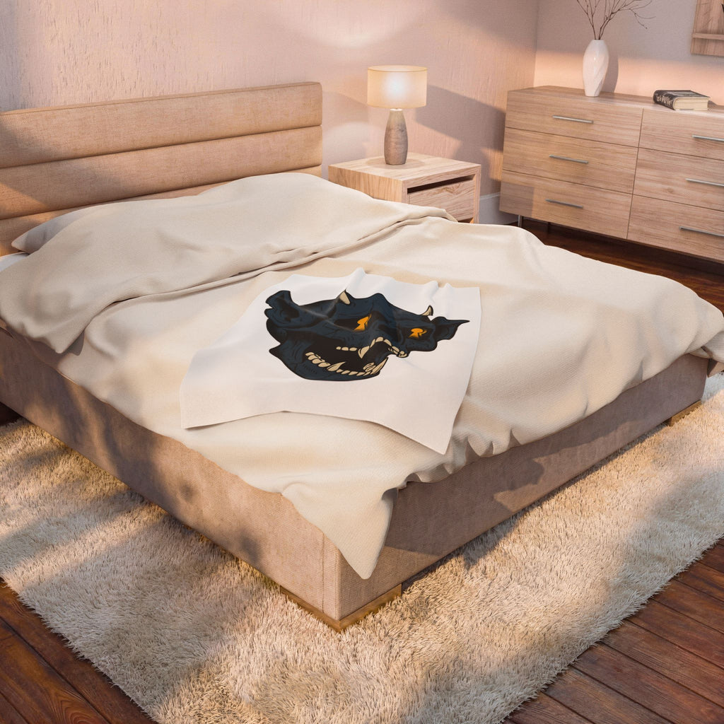 Devil Skull Blanket Halloween Horror Gift Women Tattoo Blanket Skull Blanket Horror Fan Scary Graphic Blanket Retro Teeth Blanket