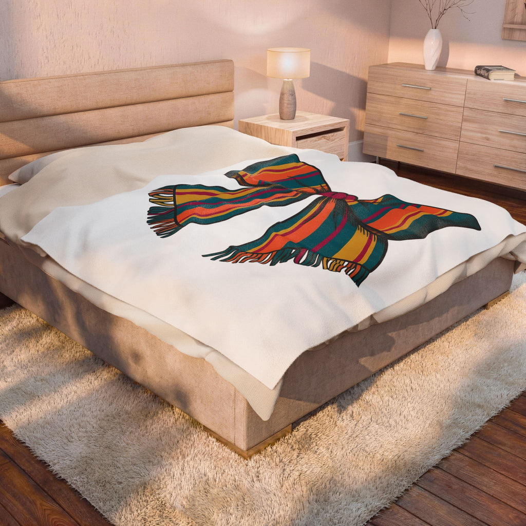 Striped Hair Bow Blanket Moms Apparel Gift Women Simple Graphic Blanket Hair Bow Blanket Mom Fan Minimalist Blanket Clothing Graphic Classic Fringe