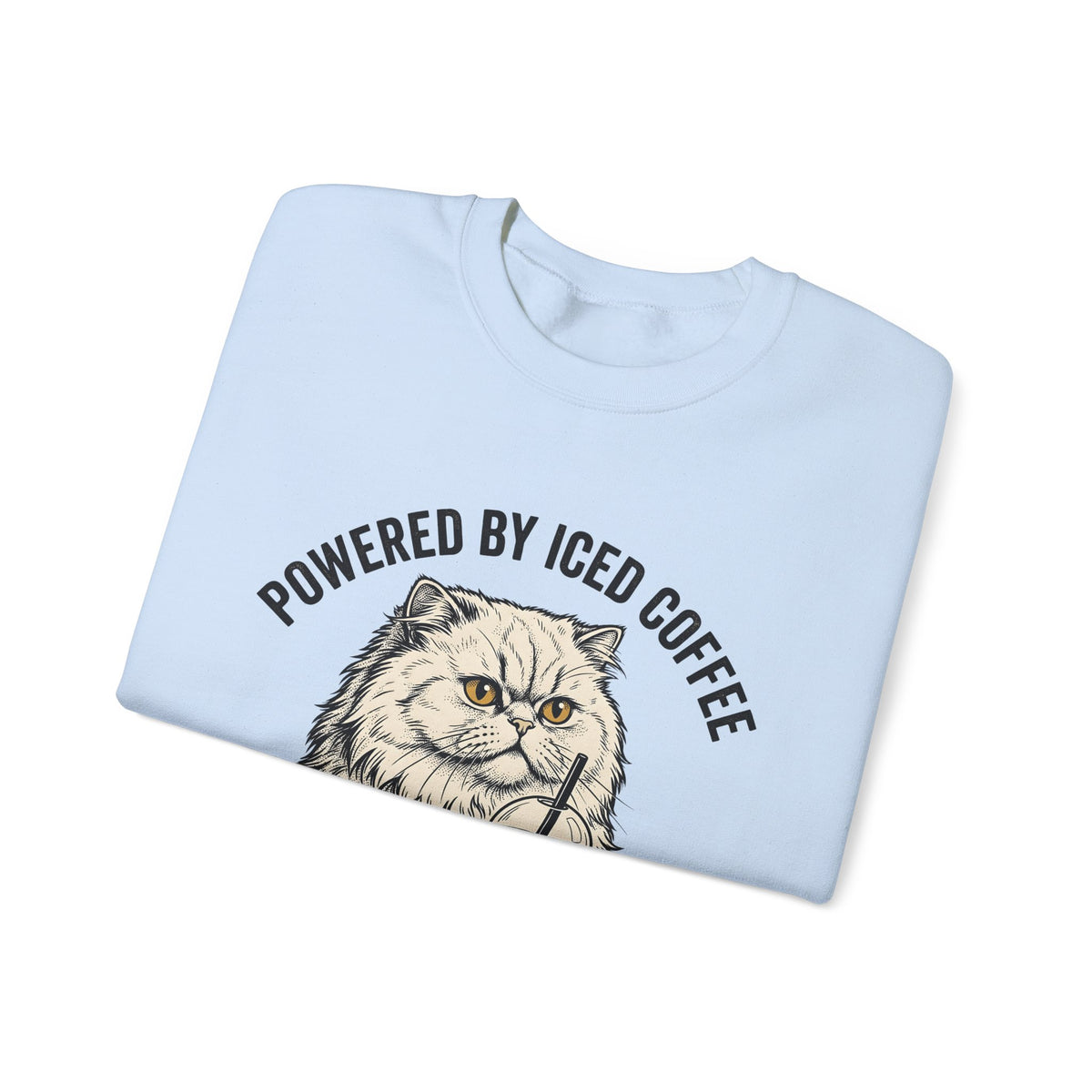 Persian Cat Coffee Sweatshirt Coffee Animals Gift Women Hand Drawn Sweatshirt Persian Cat Sweatshirt Coffee Fan Illustrated Sweatshirt Pet Graphic Vintage Iced