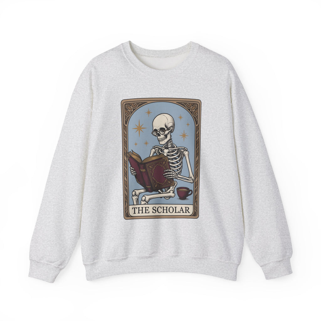 Skeleton Reading Book Sweatshirt Gothic Academic Gift Women Vintage Sweatshirt Skeleton Sweatshirt Dark Fan Retro Sweatshirt Scholar Graphic Tarot Coffee Cup
