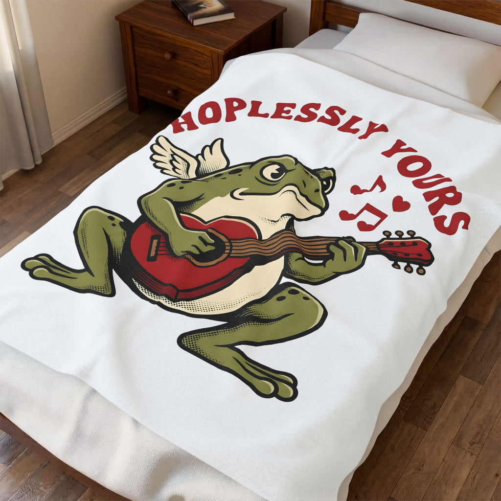 Wings Frog Guitar Blanket St. Valentine's Day Pets Gift Women Sketch Blanket Guitarist Blanket Valentine Fan Doodle Blanket Animal Graphic Old