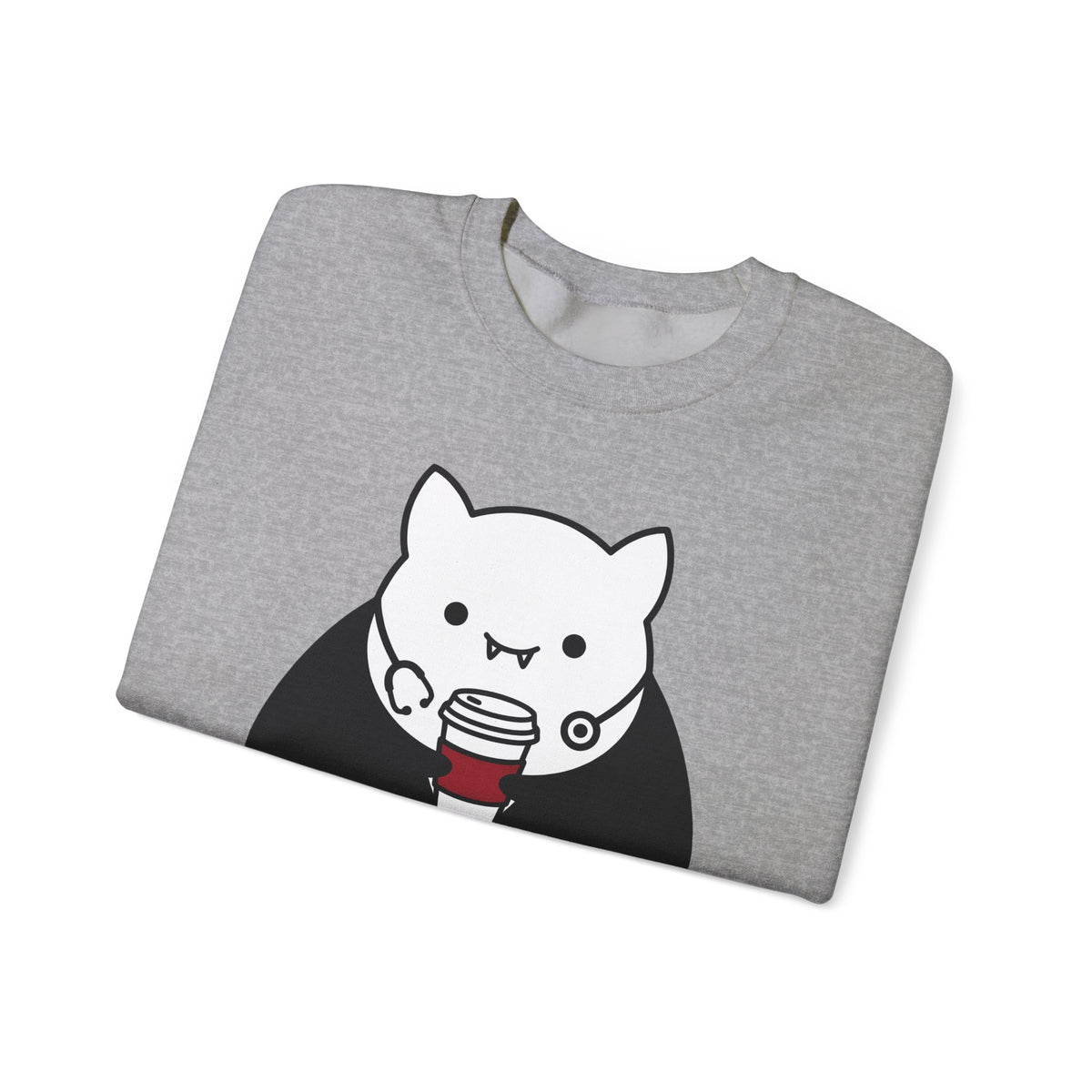 Vampire Coffee Sweatshirt Sweatshirt Nurses Fall Gift Women Cartoon Sweatshirt Coffee Cup Sweatshirt Nurse Enthusiast Comic Sweatshirt Autumn Graphic Clean Nurse