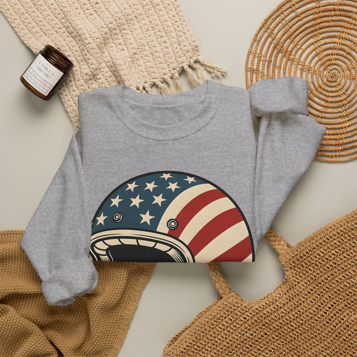 Us Flag Helmet Sweatshirt 4th Of July Liberty Gift Women Retro Sweatshirt Helmet Sweatshirt Patriot Fan Vintage Sweatshirt Retro Graphic Sweatshirt Vintage Star