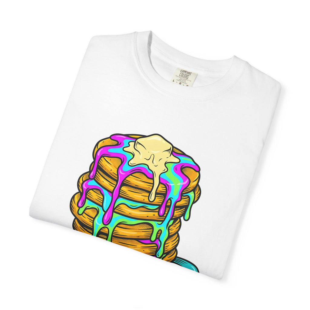 Pancake Tower T-Shirt Desserts Brunch Gift Women Cartoon T-Shirt Stack T-Shirt Sweets Fan Cute T-Shirt Breakfast Graphic Vintage Honey T-Shirt