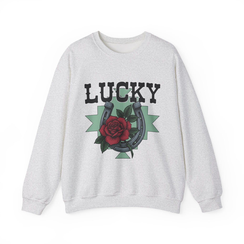 Horseshoe Rose Sweatshirt Cowgirl Ranch Gift Women Line Art Sweatshirt Rosebud Sweatshirt Cowgirl Fan Minimalist Sweatshirt Farmhouse Graphic Classic Shape