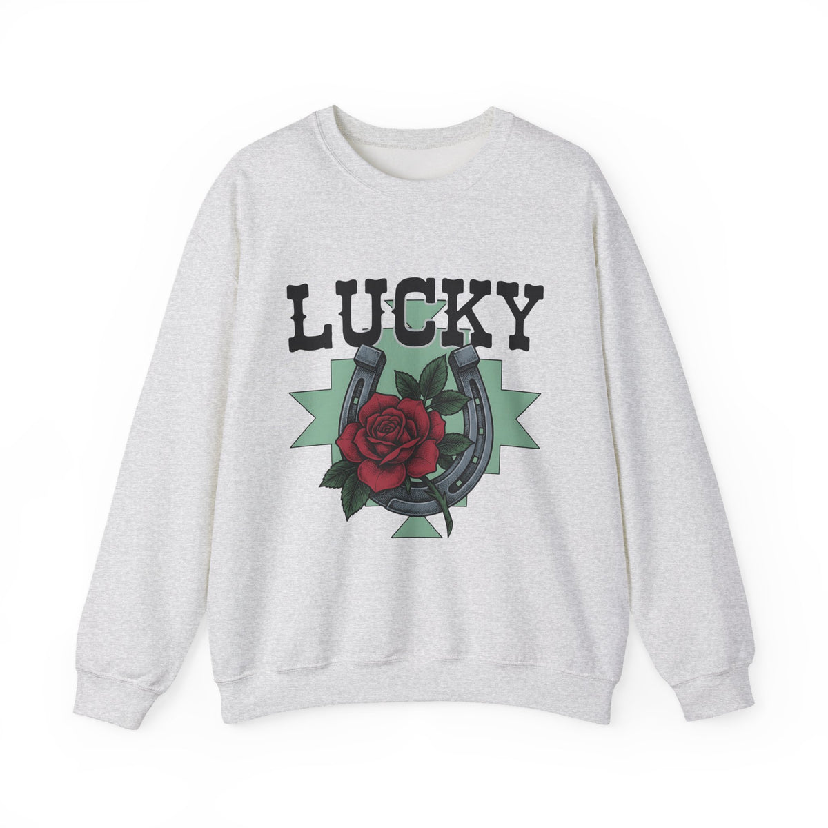 Horseshoe Rose Sweatshirt Cowgirl Ranch Gift Women Line Art Sweatshirt Rosebud Sweatshirt Cowgirl Fan Minimalist Sweatshirt Farmhouse Graphic Classic Shape
