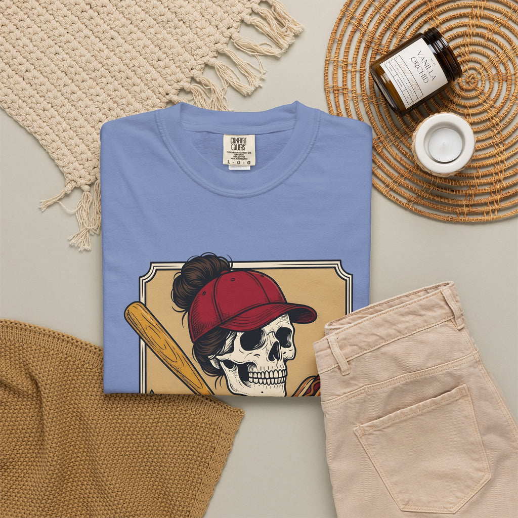 Bones Baseball Mom T-Shirt Baseball Mom Game Gift Women Classic T-Shirt Skeleton T-Shirt Mom Fan Retro T-Shirt Sports Graphic Doodle Frankfurter