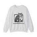 Orange Cat Sweatshirt Cat Gadgets Gift Women Classic Sweatshirt Kitty Sweatshirt Cat Fan Retro Sweatshirt Tech Graphic Doodle Notebook Sweatshirt