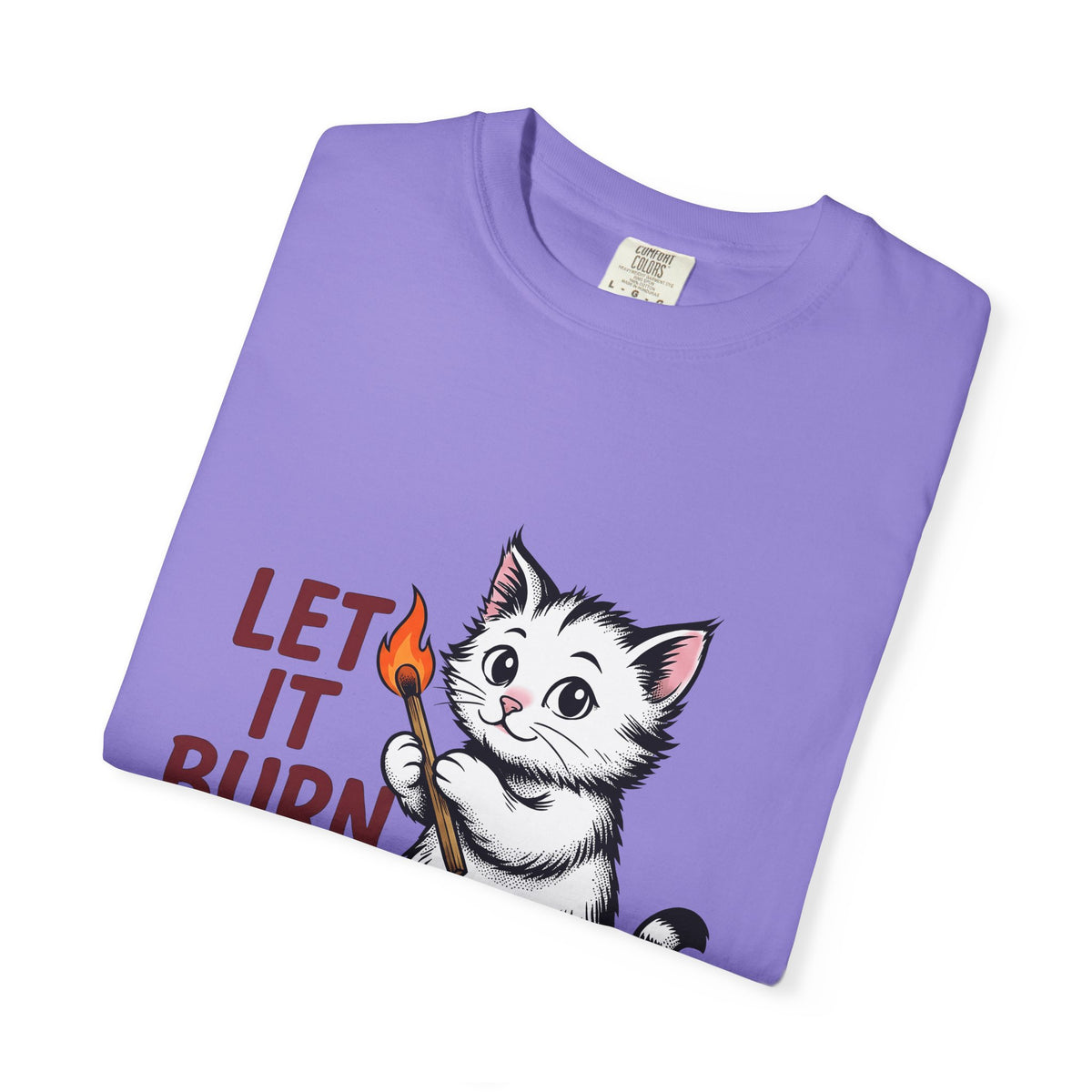 Cute Cat T-Shirt Cat Humor Gift Women Cartoon T-Shirt Kitten T-Shirt Feline Fan Cartoonish T-Shirt Funny Graphic Vintage Matchstick T-Shirt