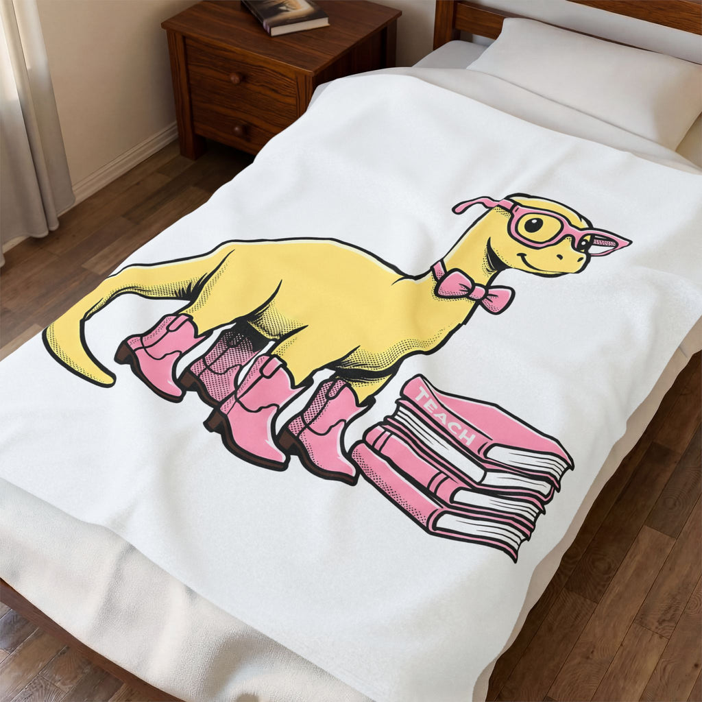 Dinosaur Eyeglasses Blanket Teachers Education Gift Women Animated Blanket Specs Blanket Educator Enthusiast Cartoon Blanket Learning Graphic