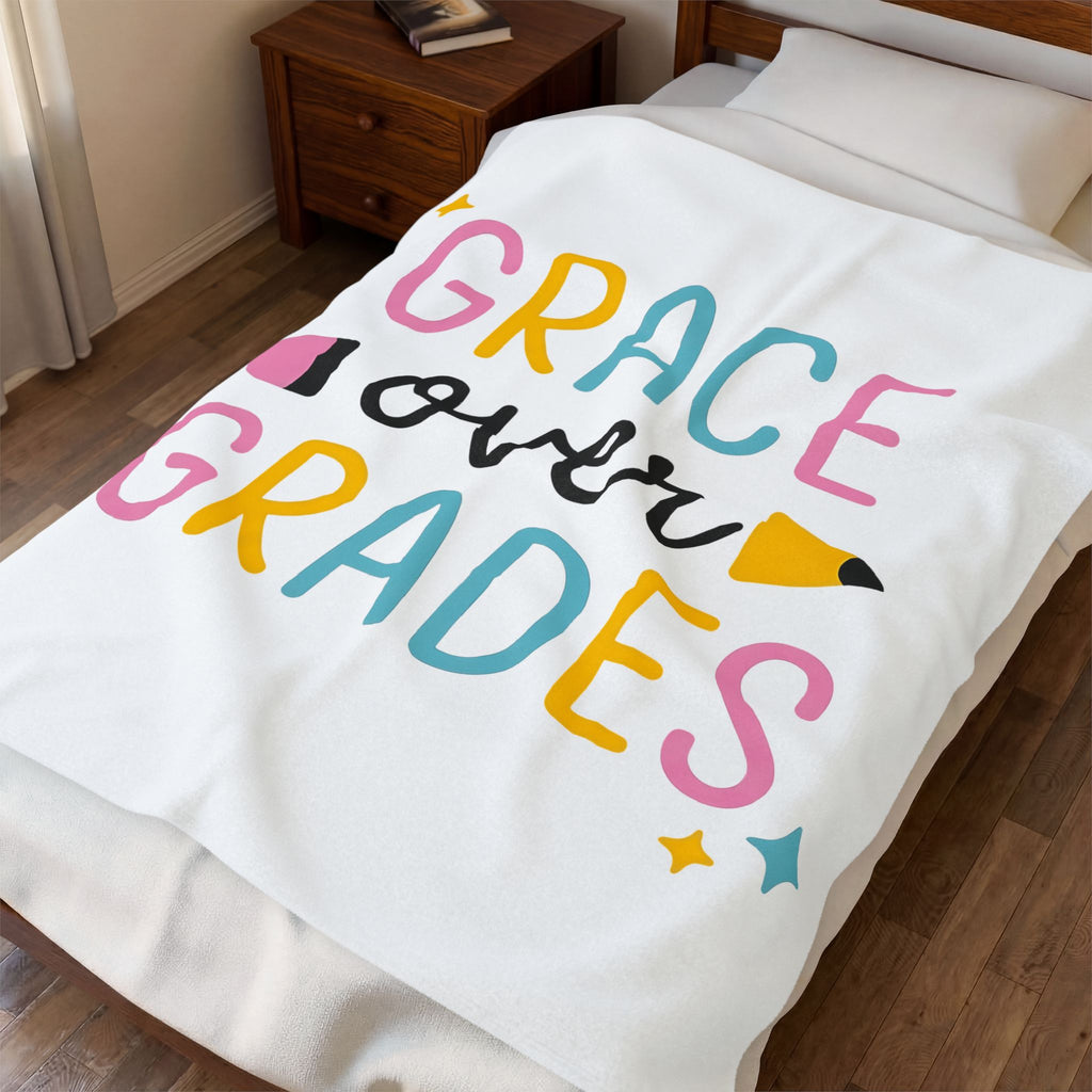 Pencil Graphic Blanket Teachers School Gift Women Playful Blanket Illustration Blanket Educator Enthusiast Whimsical Blanket Classroom Graphic