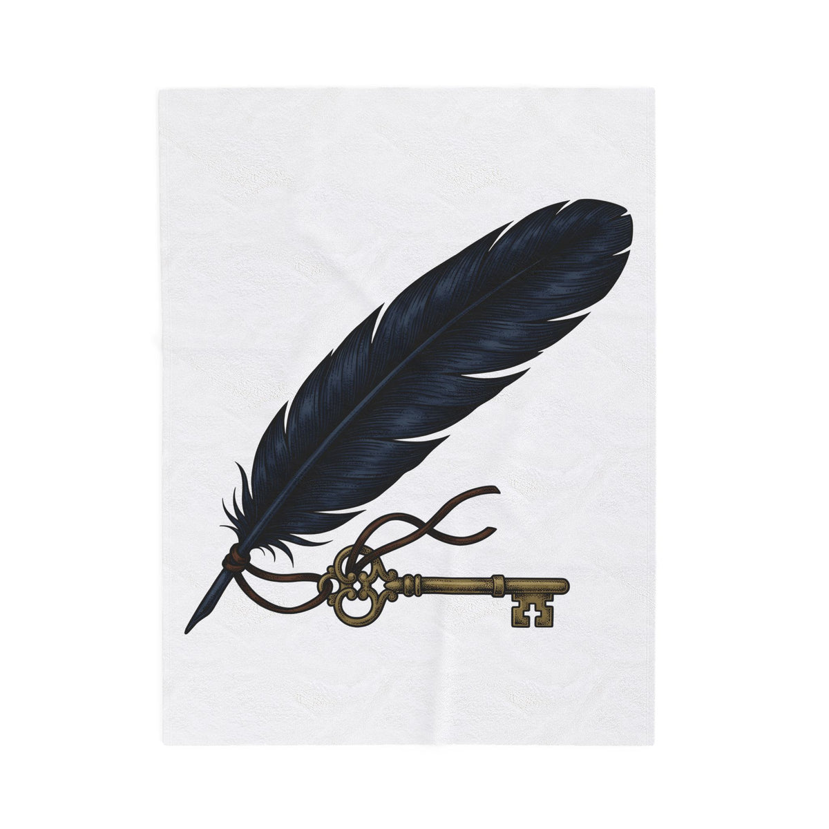 Feather Charm Blanket Boho Chic Spiritual Gift Women Retro Blanket Charm Blanket Bohemian Enthusiast Vintage Blanket Mystical Graphic Sketch Bow