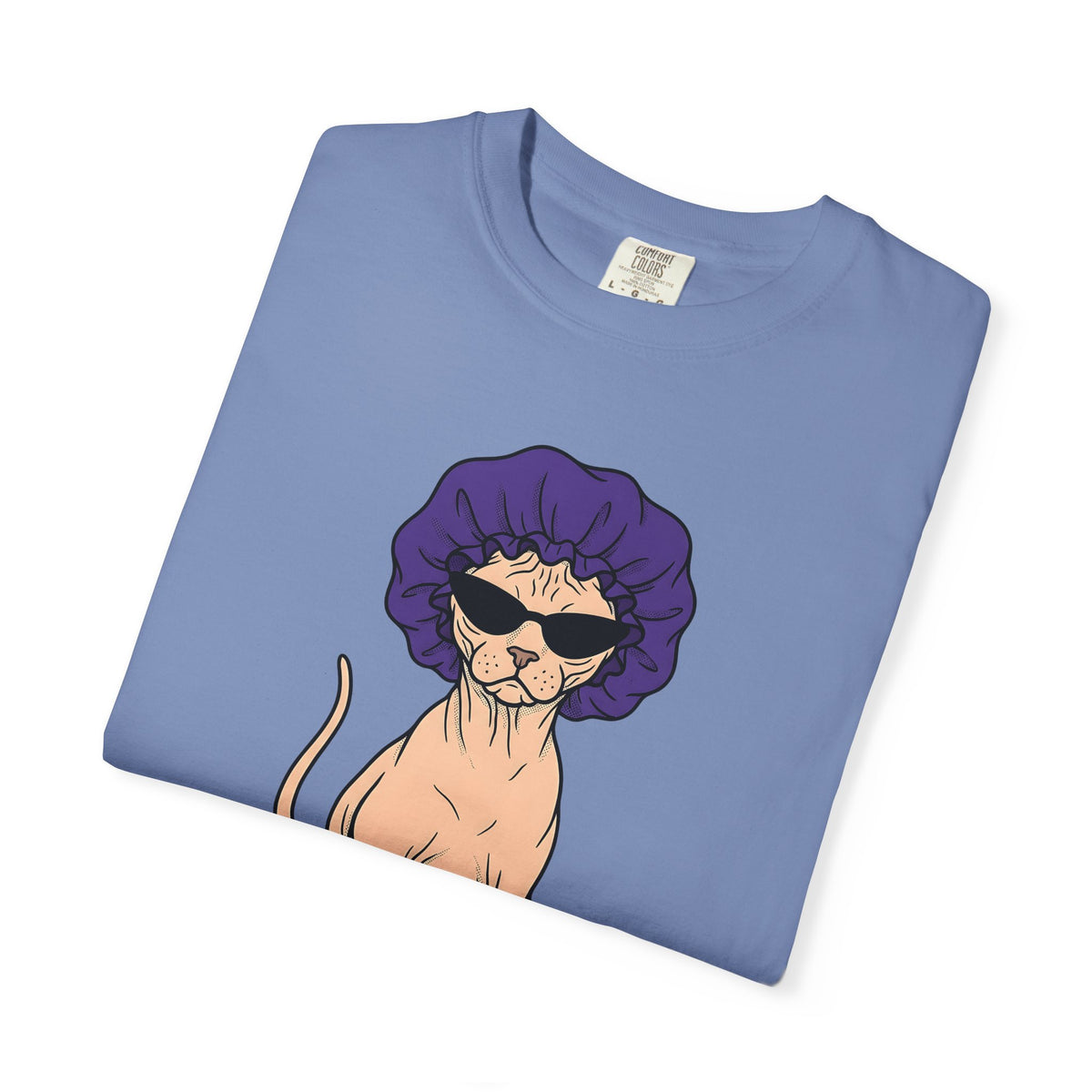 Hairless Cat T-Shirt Cat Creature Gift Women Illustration T-Shirt Sphynx T-Shirt Cat Fan Drawing T-Shirt Monster Graphic Classic Bunny Feet T-Shirt