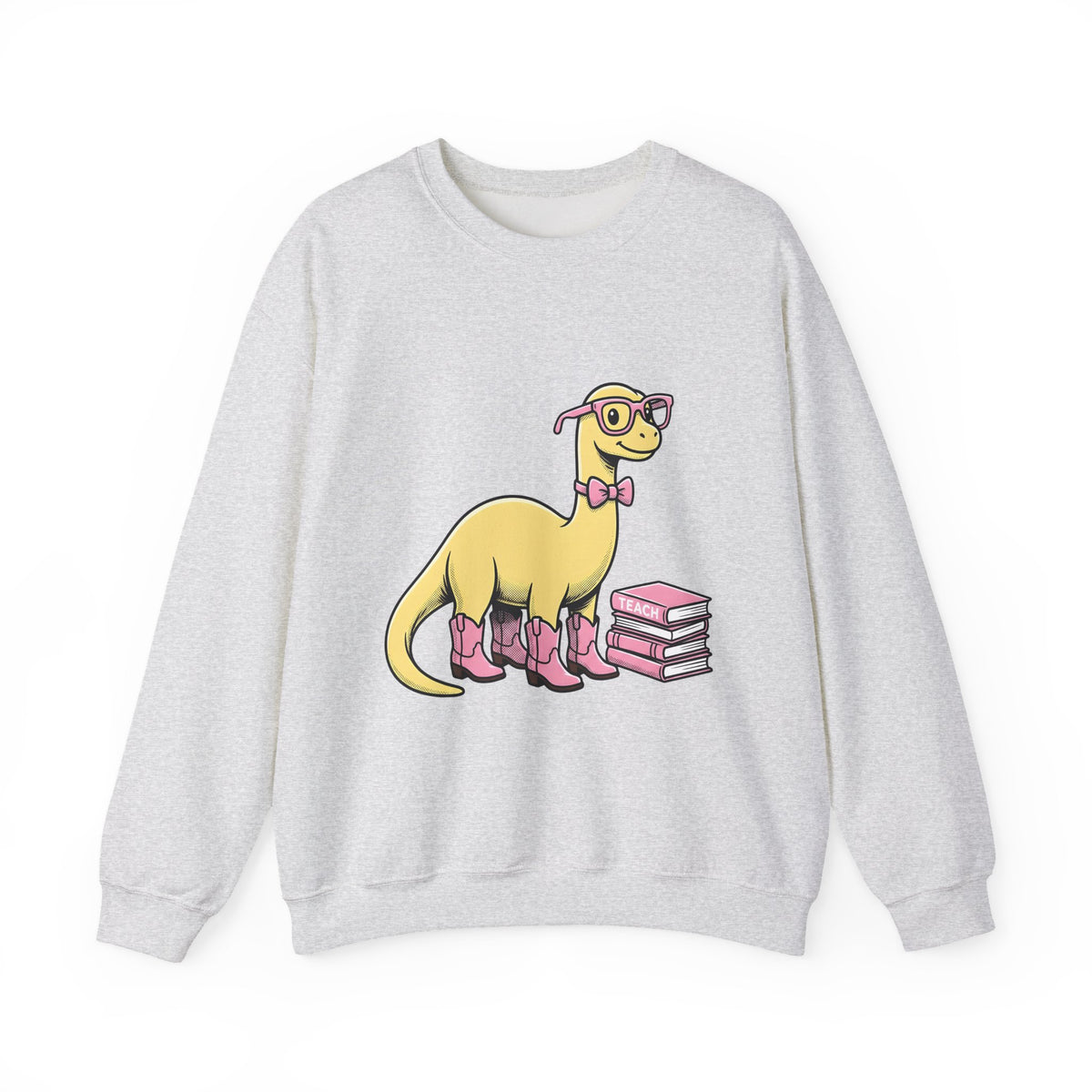 Dinosaur Eyeglasses Sweatshirt Teachers Education Gift Women Animated Sweatshirt Specs Sweatshirt Educator Enthusiast Cartoon Sweatshirt Learning Graphic