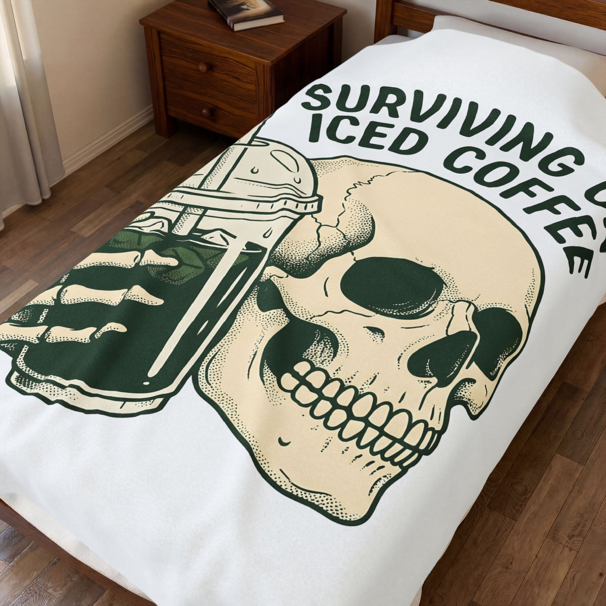 Skull Blanket Blanket Coffee Funny Gift Women Ink Blanket Coffee Blanket Blanket Coffee Fan Tattoo Blanket Humor Graphic Retro Bony Hand Blanket