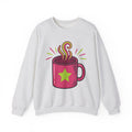 Coffee Cup Sweatshirt Coffee Brunch Gift Women Vintage Sweatshirt Sweatshirt Sweatshirt Coffee Fan Coffee Cup Sweatshirt Breakfast Graphic Comic Star Shape Sweatshirt