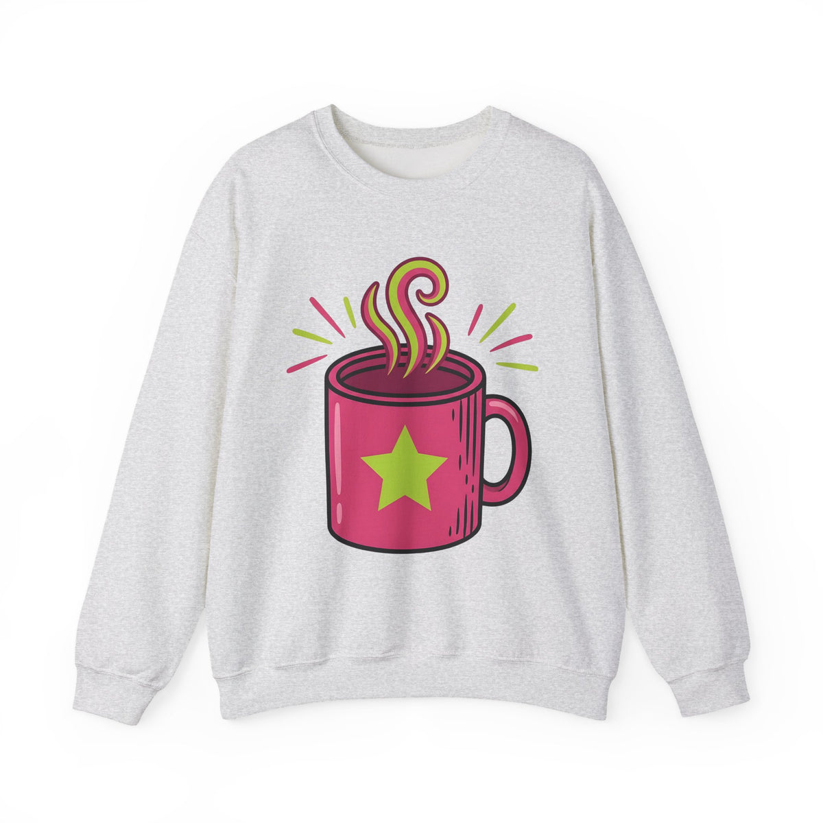 Coffee Cup Sweatshirt Coffee Brunch Gift Women Vintage Sweatshirt Sweatshirt Sweatshirt Coffee Fan Coffee Cup Sweatshirt Breakfast Graphic Comic Star Shape Sweatshirt