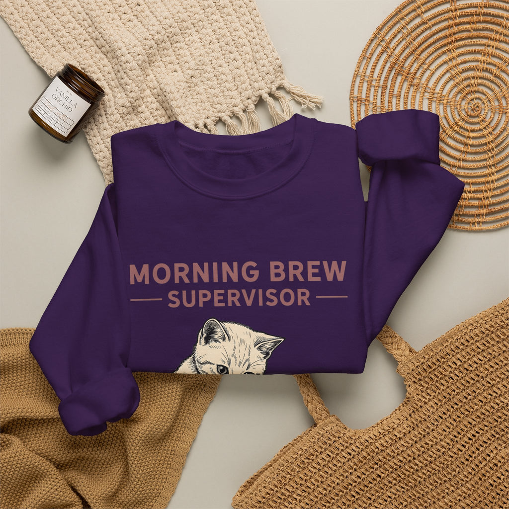 Cat Coffee Cup Cat Coffee Gift Hand Drawn Coffee Mug Cat Fan Illustrated Caffeinated Sweatshirt