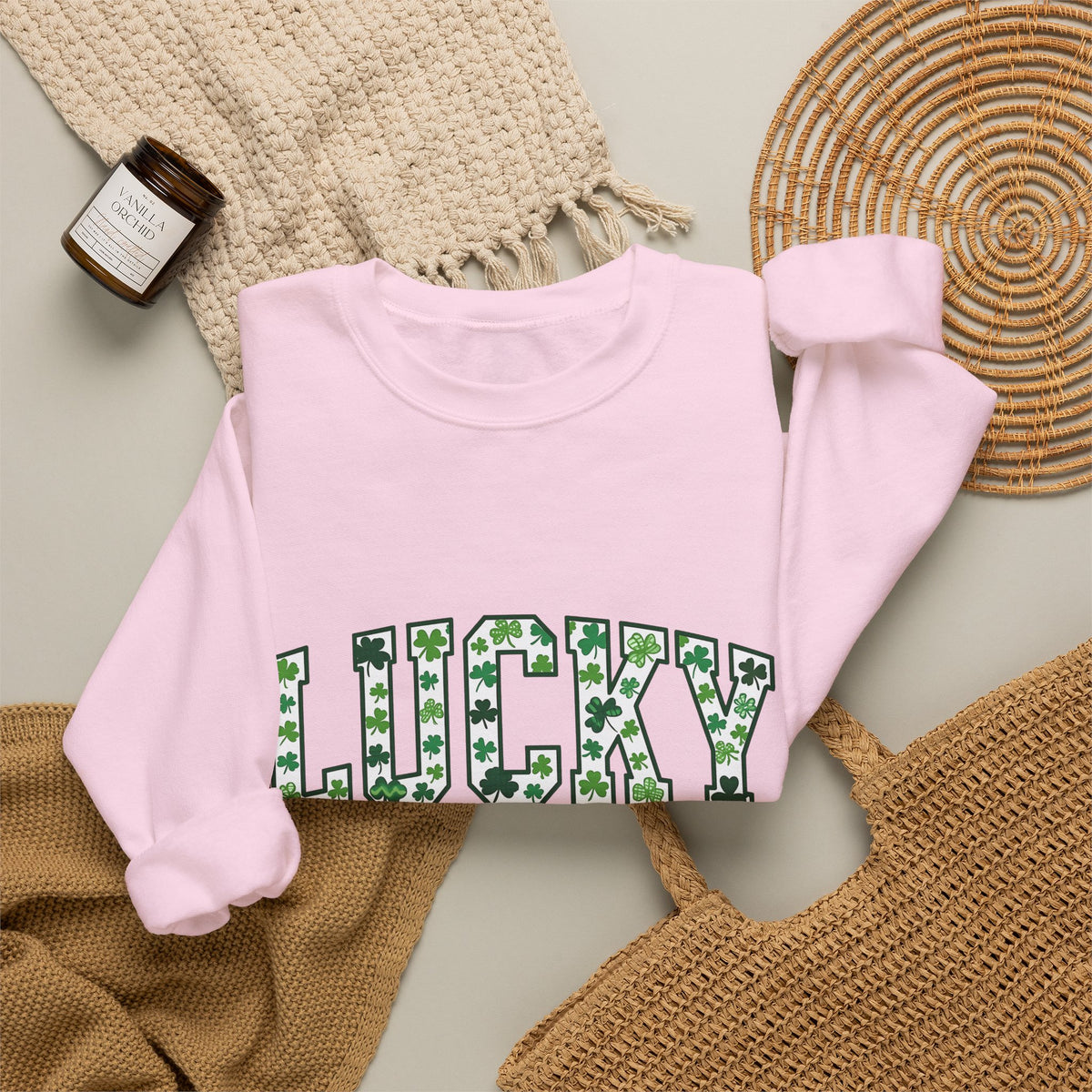 Clover Nurse Cap Sweatshirt Nurse Irish Celebration Gift Women Graphic Design Sweatshirt Nurse Hat Sweatshirt Nursing Enthusiast Nurse Uniform Sweatshirt St