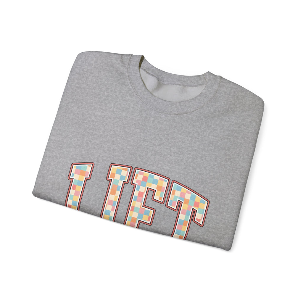 Chunky Block Text Sweatshirt Sports Workout Gift Women Neon Sweatshirt Typography Sweatshirt Athlete Enthusiast Glowing Sweatshirt Fitness Graphic Classic