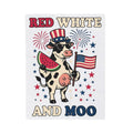 Patriotic Cow Blanket 4th Of July Farming Gift Women Animated Blanket Cowgirl Blanket Independence Fan Cartoon Blanket Agricultural Graphic Classic