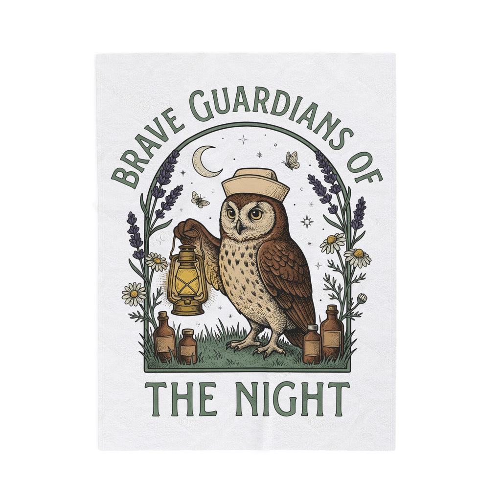 Nursing Owl Blanket Nurses Gratitude Gift Women Retro Blanket Owl Blanket Nurse Enthusiast Vintage Blanket Appreciation Graphic Sketch Torch Blanket