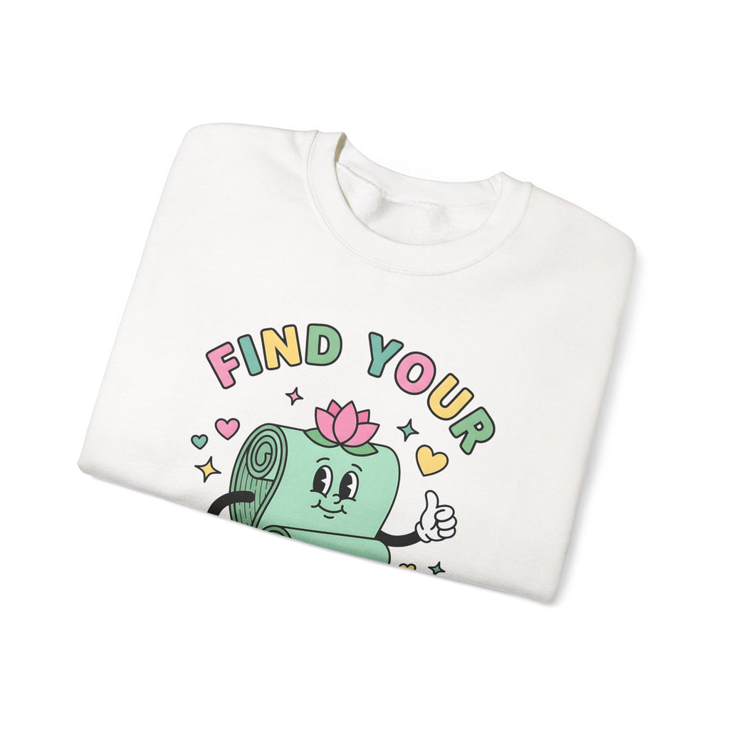 Workout Mat Design Sweatshirt Yoga Relaxation Gift Women Doodle Sweatshirt Exercise Mat Sweatshirt Yoga Enthusiast Hand Drawn Sweatshirt Calming Illustration