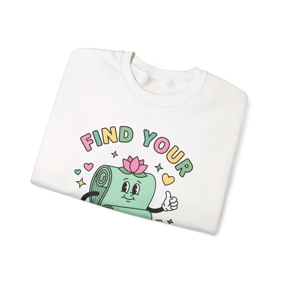 Workout Mat Design Sweatshirt Yoga Relaxation Gift Women Doodle Sweatshirt Exercise Mat Sweatshirt Yoga Enthusiast Hand Drawn Sweatshirt Calming Illustration