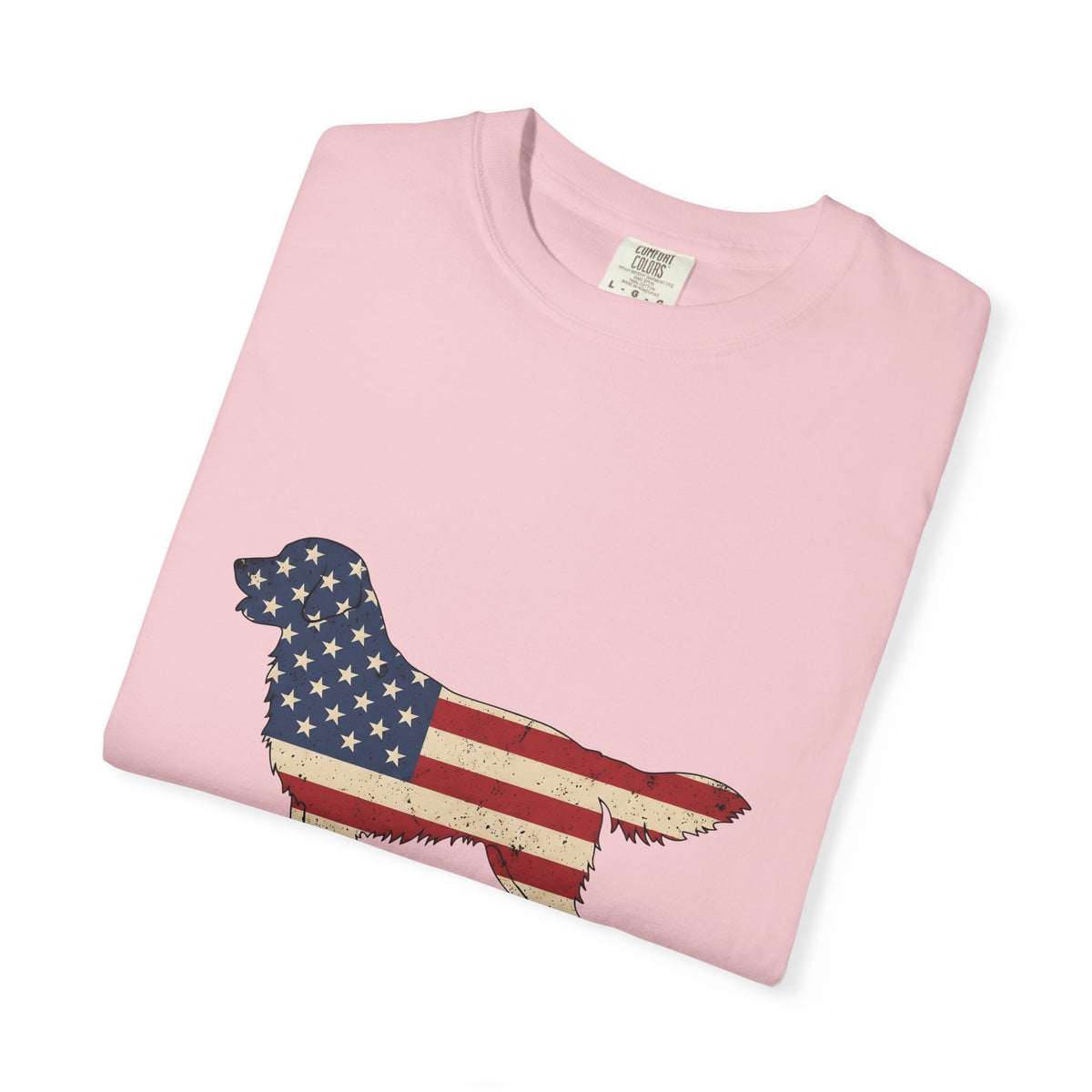Golden Retriever America Canine Gift Sketch Retriever Patriot Fan Dog Drawing Cartoon American T-Shirt