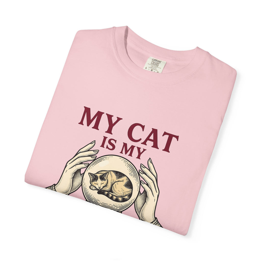 Cat Crystal Ball Cat Mystical Gift Vintage Crystal Ball Cat Fan Retro Occult Hand T-Shirt