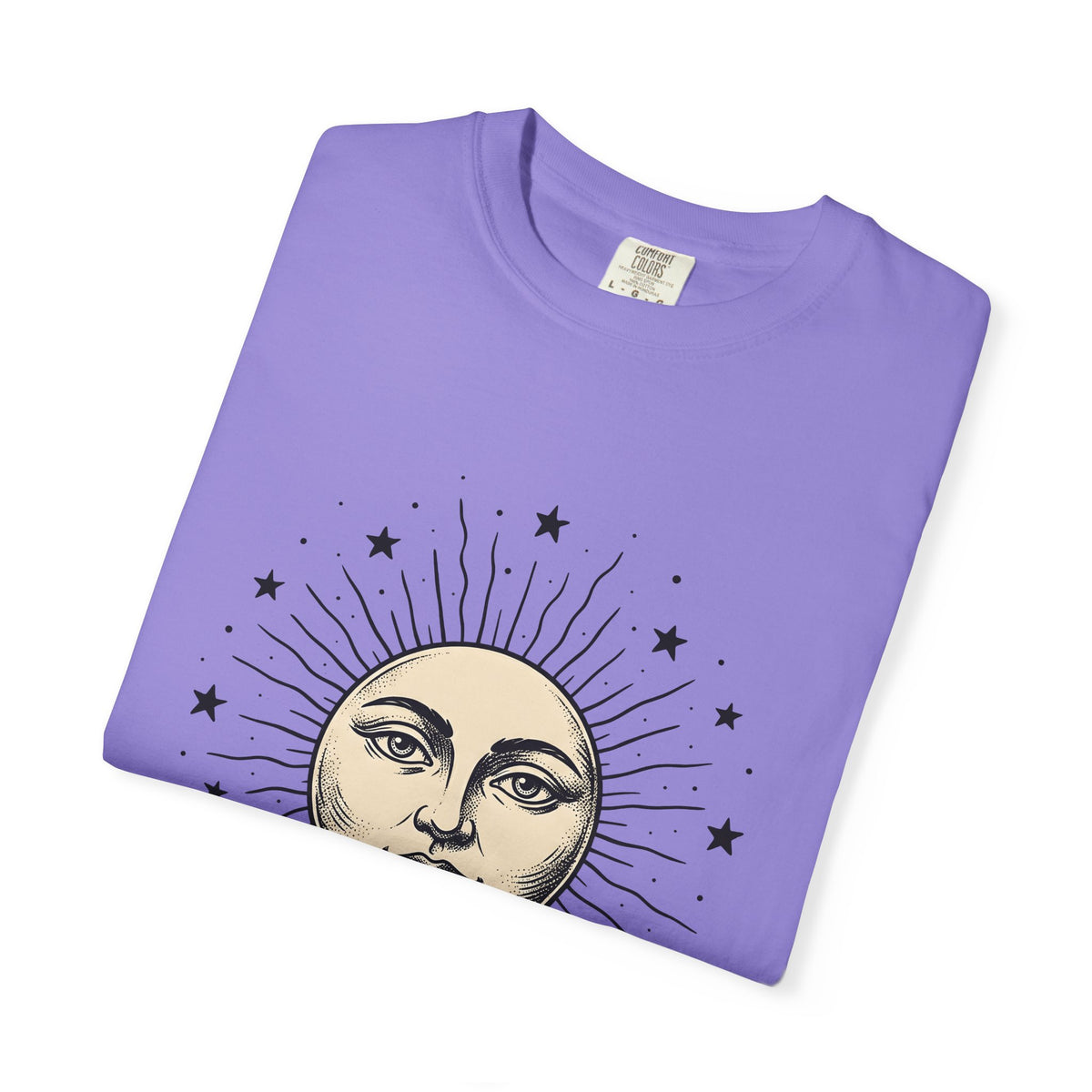 Sun Face T-Shirt Boho Chic Space Gift Women Rustic T-Shirt Sun T-Shirt Hippie Fan Bohemian T-Shirt Galaxy Graphic Line Art Stars T-Shirt