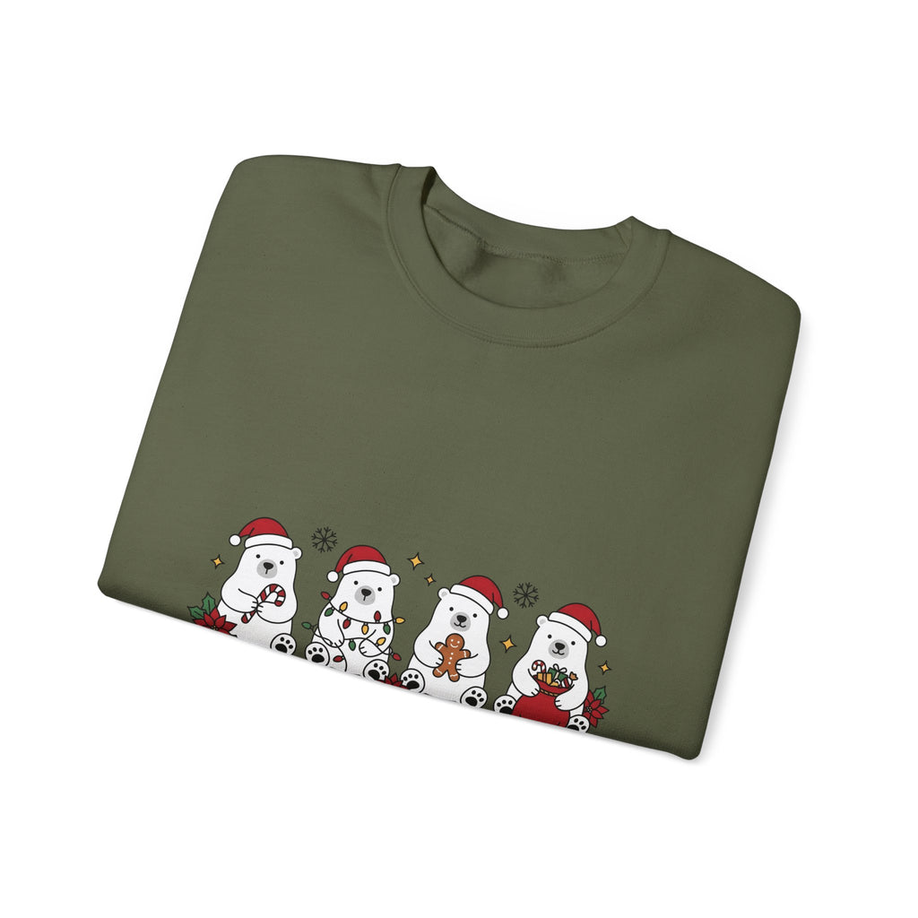 Polar Bear Pack Christmas Fauna Gift Playful Ursidae Xmas Fan Arctic Animal Wildlife Festive Sweatshirt