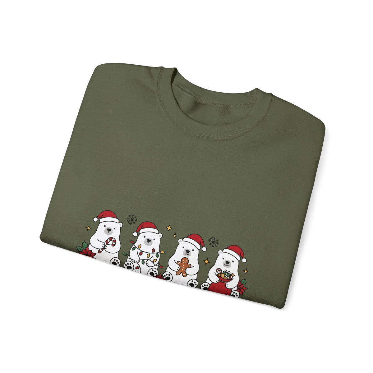 Polar Bear Pack Christmas Fauna Gift Playful Ursidae Xmas Fan Arctic Animal Wildlife Festive Sweatshirt