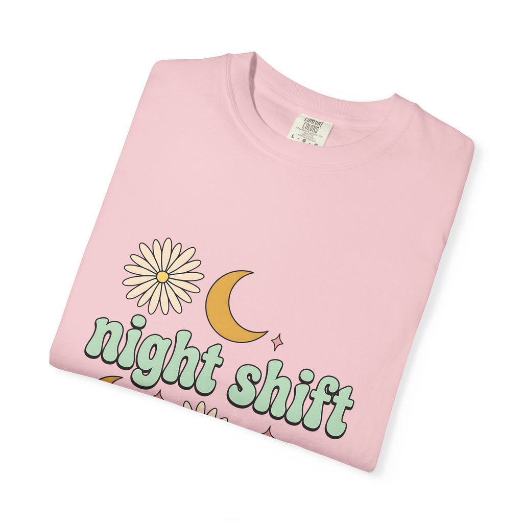Moon Blossom Graphic T-Shirt Nurses Drink Gift Women Cartoon T-Shirt Flower T-Shirt