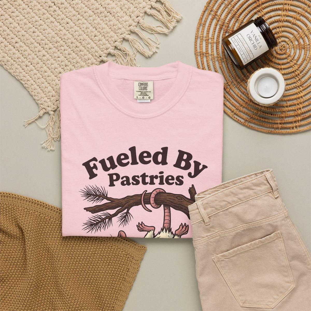 Possum Pastry T-Shirt Desserts Joke Gift Women Animation T-Shirt Pastry T-Shirt Dessert Fan Cartoon T-Shirt Pun Graphic Classic Branch T-Shirt