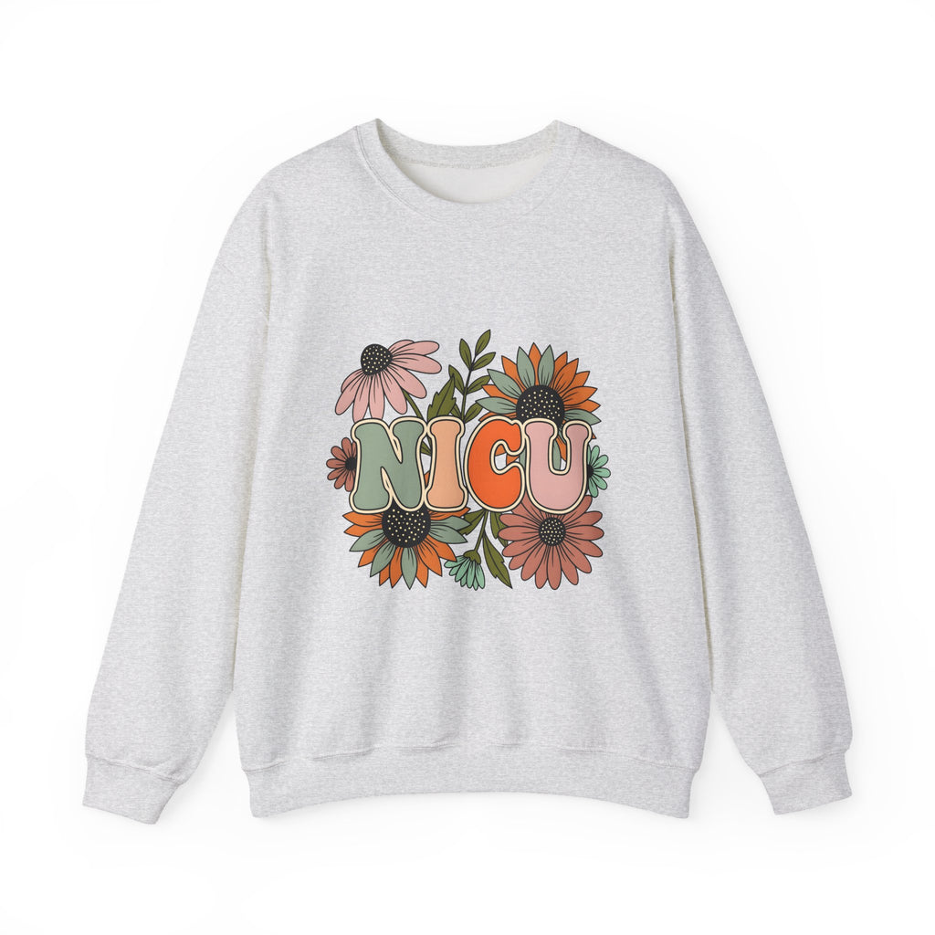 Flower Print Sweatshirt NICU Nurse Healthcare Gift Women Hippie Sweatshirt Floral Sweatshirt Nurse Practitioner Enthusiast Bohemian Sweatshirt Medical Graphic