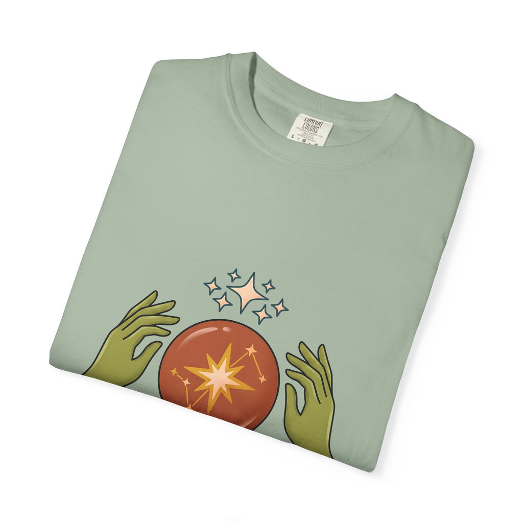 Crystal Ball T-Shirt Boho Chic Astrology Gift Women Mystical T-Shirt Oracle Glass T-Shirt Bohemian Enthusiast Esoteric Graphic Astrology