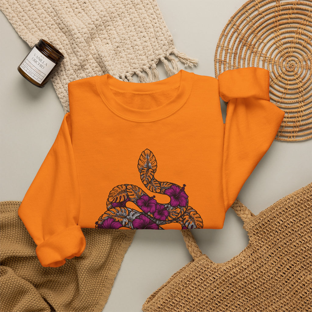 Serpent Flower Sweatshirt Boho Chic Spiritual Gift Women Hippie Sweatshirt Snake Flower Sweatshirt Bohemian Enthusiast Psychedelic Sweatshirt Mystical Graphic