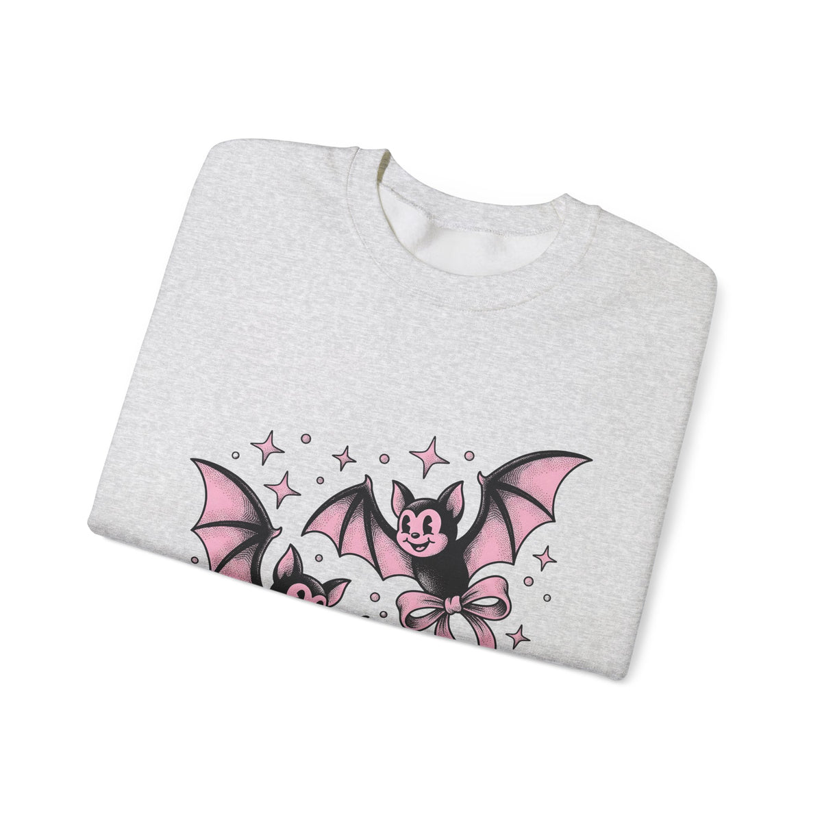 Sweet Bats Sweatshirt Halloween Horror Gift Women Chibi Sweatshirt Flying Fox Sweatshirt Spooky Fan Creepy Sweatshirt Horror Graphic Old School Hair Bows
