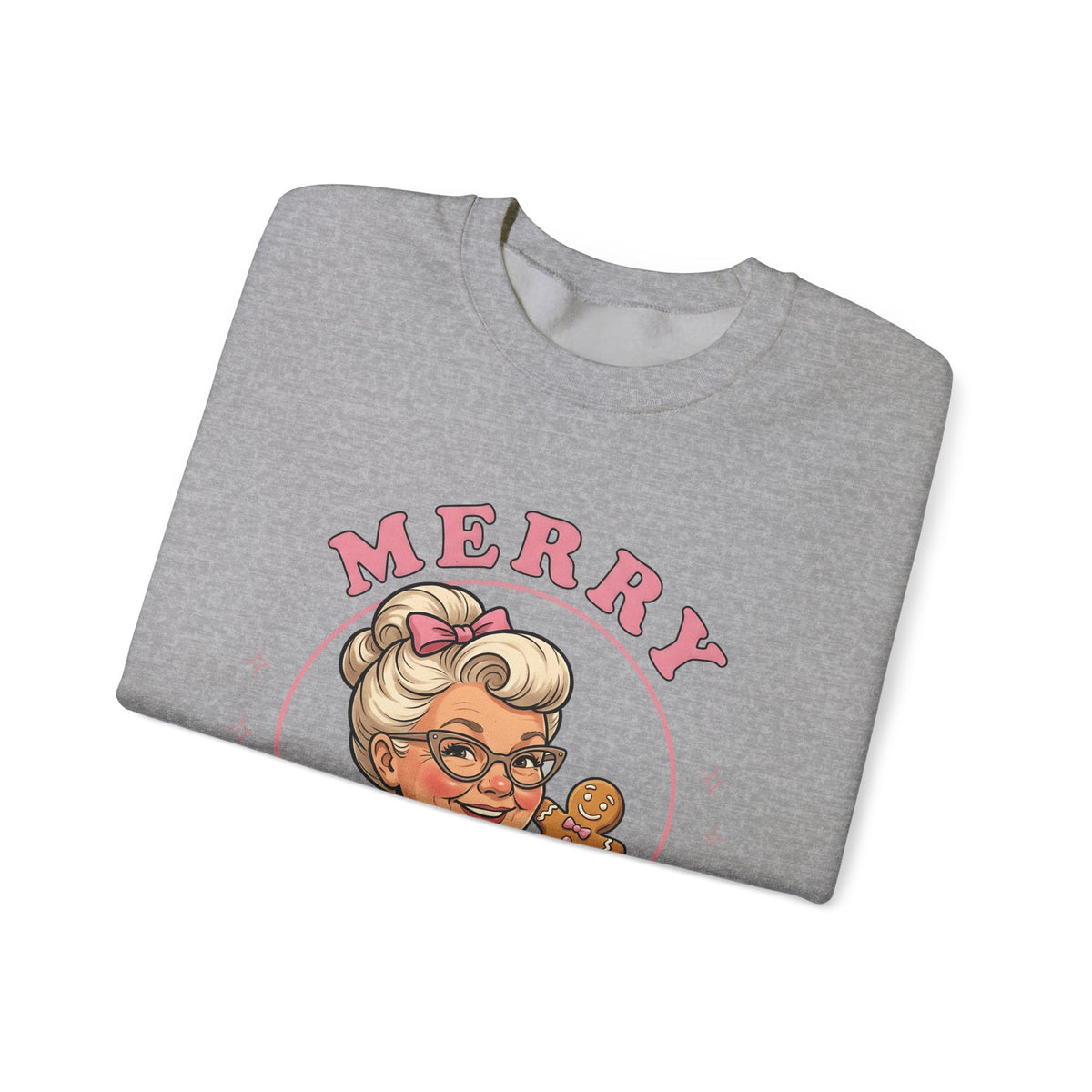 Grandma Cookie Christmas Pastry Gift Comic Cookie Christmas Fan Cartoon Bakery Vintage Sweatshirt