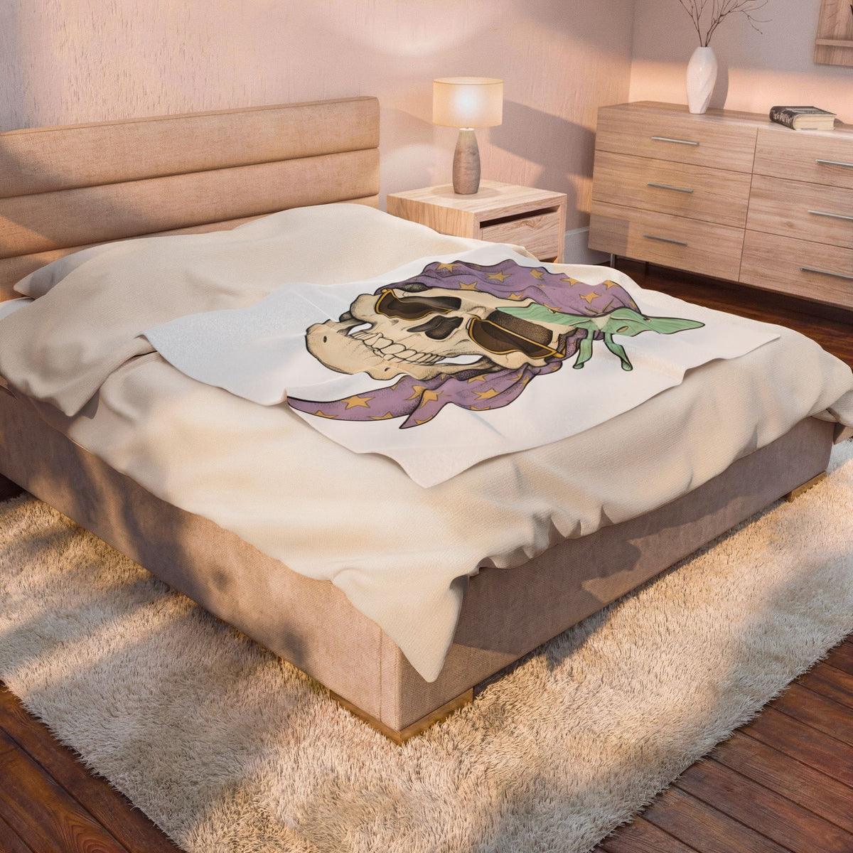 Skull Handkerchief Blanket Boho Chic Gothic Fashion Gift Women Ethnic Blanket Bandana Blanket Bohemian Fan Tribal Blanket Dark Graphic Rustic