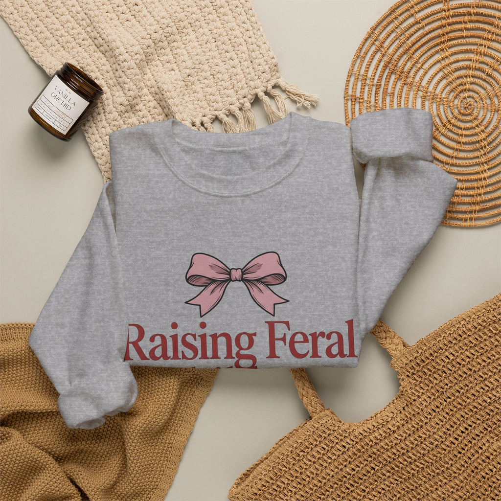 Pink Ribbons Sweatshirt Moms Jokes Gift Women Fun Sweatshirt Bows Sweatshirt Motherhood Fan Cute Sweatshirt Pun Graphic Retro Bow Sweatshirt