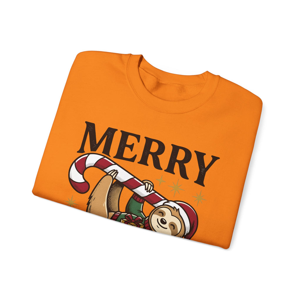 Sloth Festive Cane Sweatshirt Christmas Critter Gift Women Doodle Sweatshirt Sloth Sweatshirt Xmas Fan Hand Drawn Sweatshirt Creature Graphic Nostalgic Box