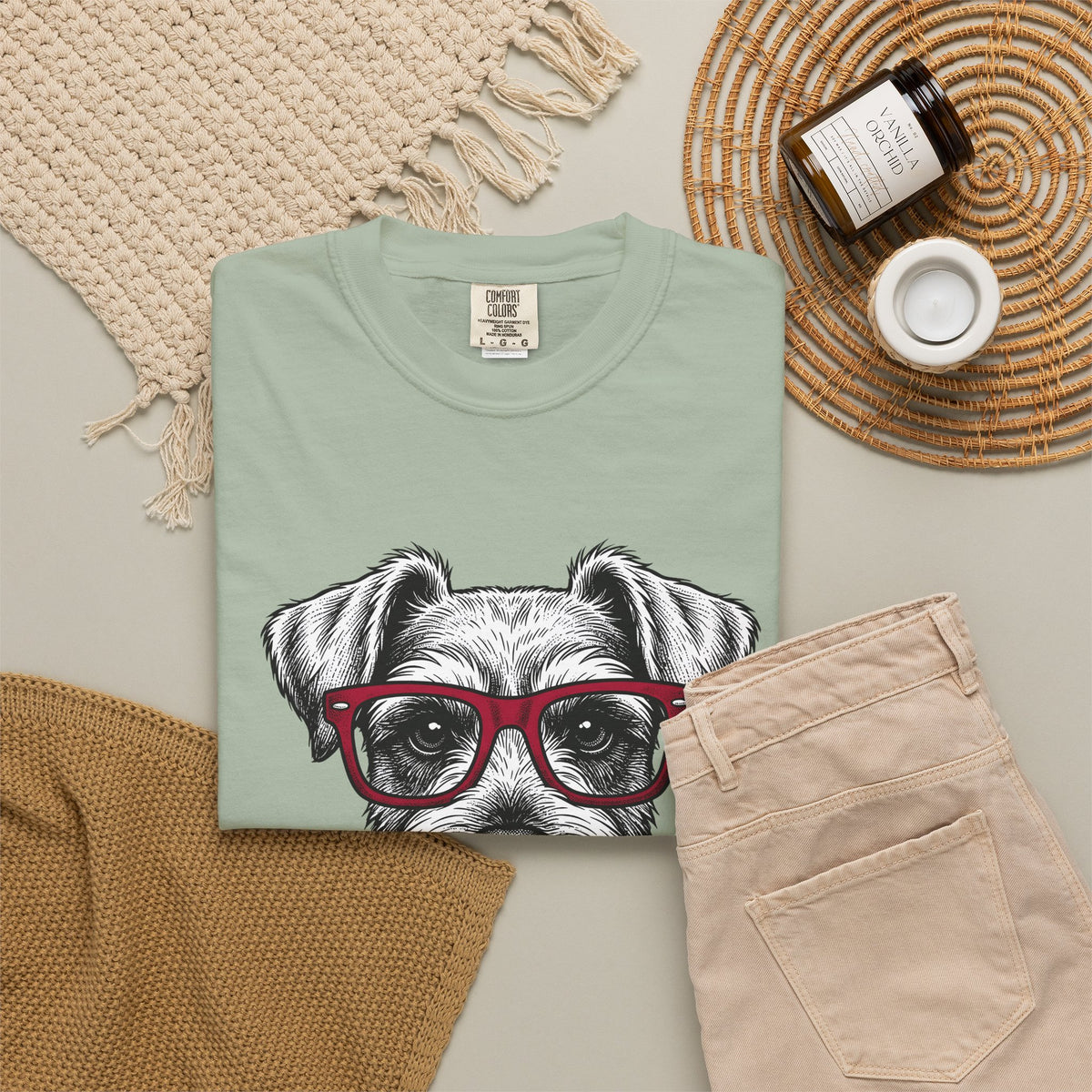 Schnauzer Pet T-Shirt Dog Critters Gift Women Line Art T-Shirt Dog T-Shirt Dog Fan Dog Graphic Dog Graphic Cartoon Spectacles T-Shirt