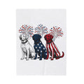 American Dogs Blanket America/4th Of July Pet Gift Women Sketch Blanket Canine Blanket Patriot Fan Hand Drawn Blanket Animal Graphic Retro