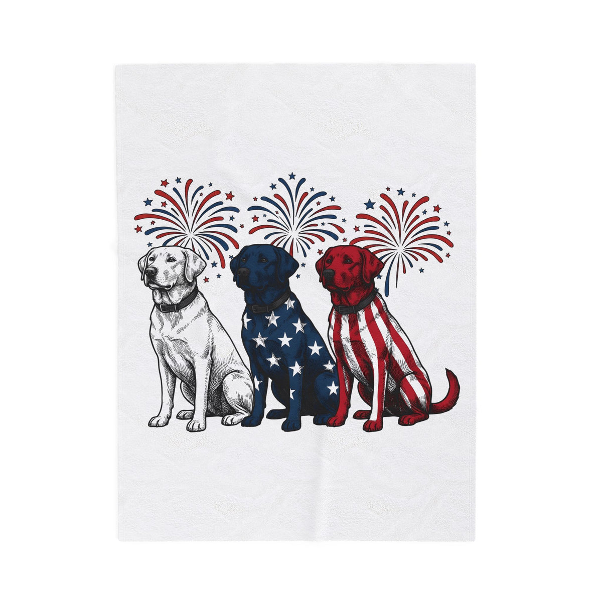 American Dogs Blanket America/4th Of July Pet Gift Women Sketch Blanket Canine Blanket Patriot Fan Hand Drawn Blanket Animal Graphic Retro