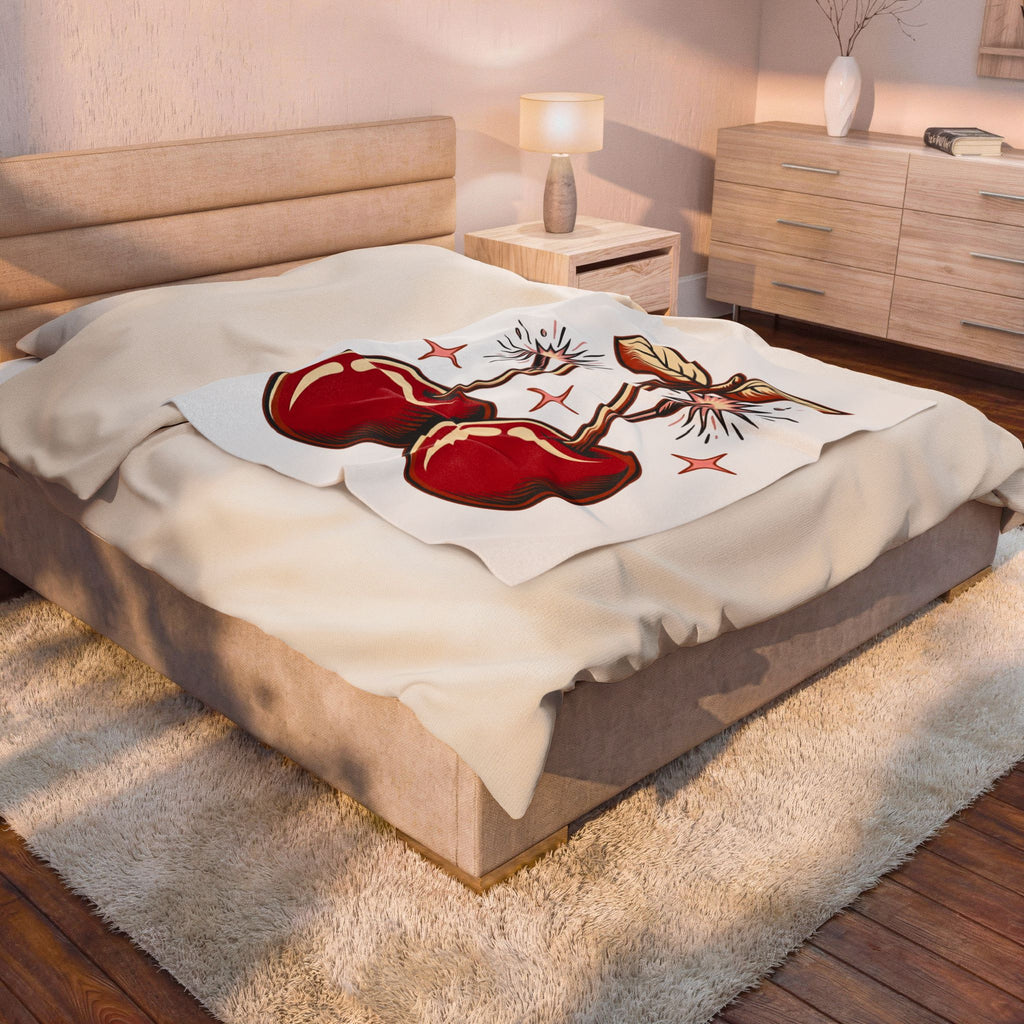 Cherry Firecrackers Blanket 4th Of July Vacation Gift Women Hand Drawn Blanket Fireworks Blanket Independence Day Fan Firework Blanket Travel