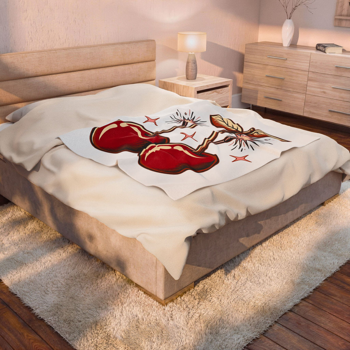 Cherry Firecrackers Blanket 4th Of July Vacation Gift Women Hand Drawn Blanket Fireworks Blanket Independence Day Fan Firework Blanket Travel